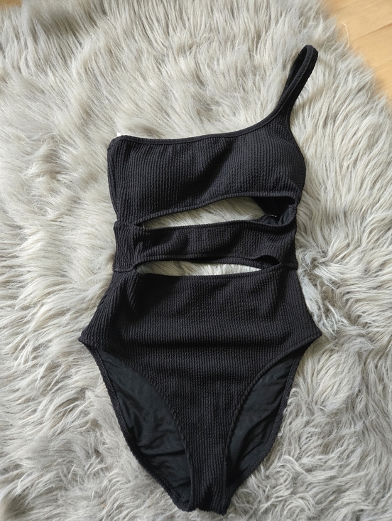 aerie Other - aerie Black One-Shoulder Cutout One-Piece Swimsuit Long